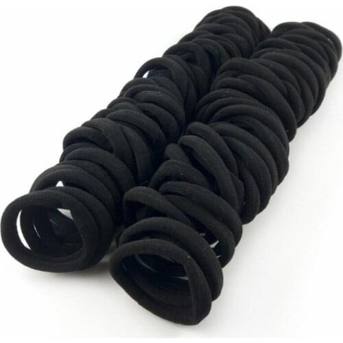 50 Pcs/lot Black Colorful Scrunchies Ponytail Holders Rubber Band White Hair Ties Gum Seamless Elastic Hair Bands For Girl Women