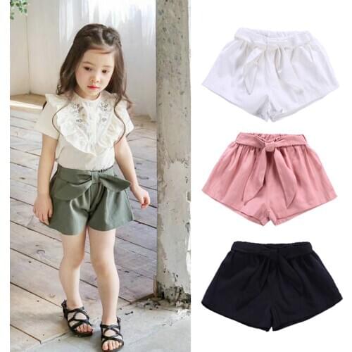 Toddler Girl Shorts Korean Fashion Bow Shorts for Girls 2 3 4 5 6 7 Years Kids Pants Summer 2020 Children Shorts New Arrival
