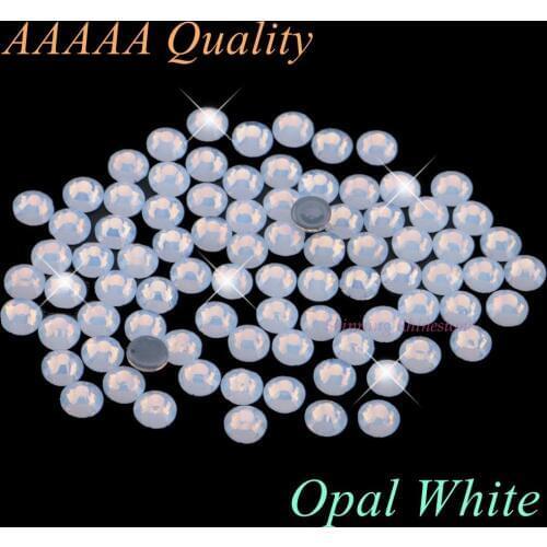AAAAA Luxury Hotfix Rhinestone Opal White SS6 SS10 SS16 SS20 Glass Crystals Flatback Iron On Hot Fix Rhinestones