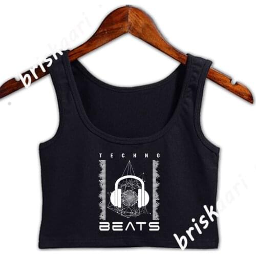 Beat By Techno Electronic Dance Festival Crop Top Women Interesting Vintage Tops Summer Slim S-2xl Custom Building Vest