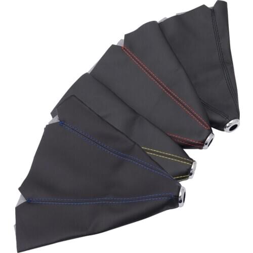 Universal Leather Short Shifter Collars Red Yellow Blue Black Stitch Shift Knob Shifter Boot Cover MT/AT