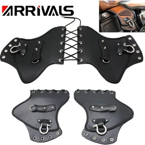 Universal Heat Saddle Shield Deflectors PU Black Leather For Harley Touring Softail Dyna Or Sportster Bikes