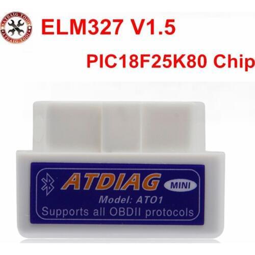 V1.5 Super MINI ELM327 Bluetooth ELM 327 Version 1.5 With PIC18F25K80 Chip For most cars Free Shipping