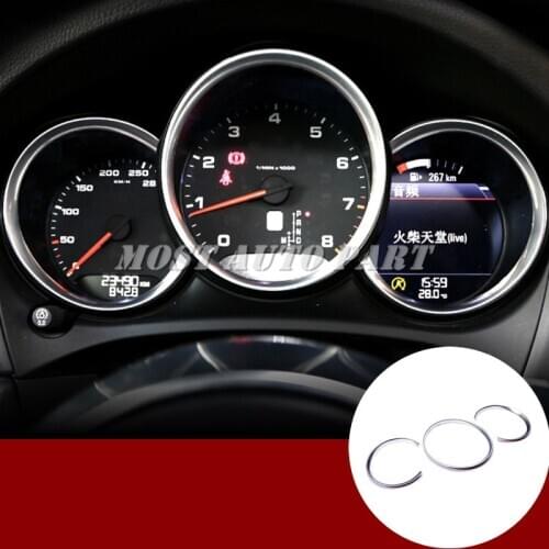 Inner Front Dashboard Edge Cover Trim 3pcs For Porsche 718 Boxster Cayman 2013-2018 Red/Silver/Blue Car accesories interior