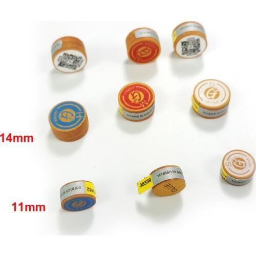 Xmlivet 10pcs/lot 14mm Billiard cue tips Taiwan 11mm snooker tips brown Hardness in S/M/H Pool cue stick accessories