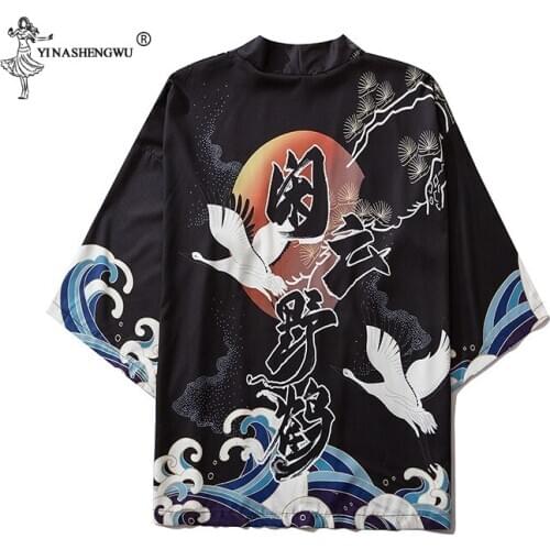 Japan Style Clothes Women Men Summer Streetwear Print Kimono Cardigan Mandarin Robe Men Unisex Japanese Trend Kimonos New