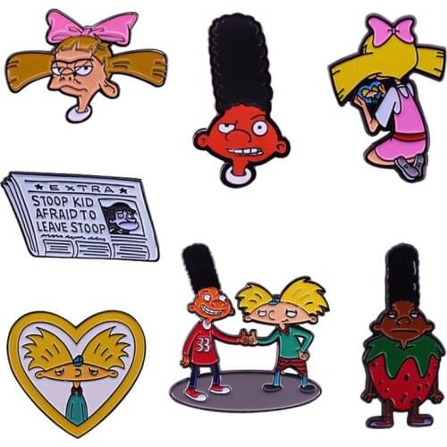 Funny Cartoon TV Show Arnold Pins Badge