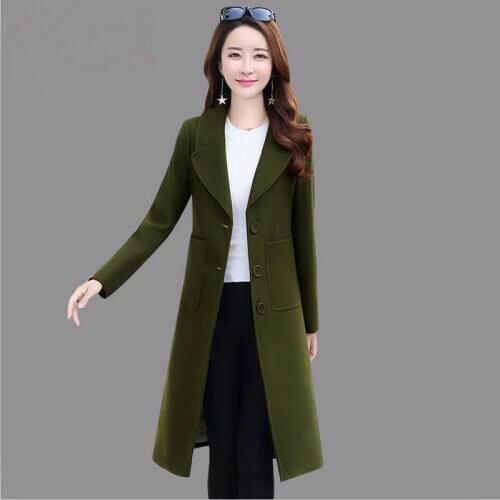 Winter Woolen Coat Women Clothing New 2021 Winter Women Woolen Jacket Long Slim Thickening Warm Coat Female Pakras Black Red