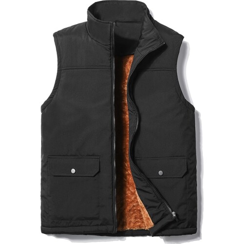 Winter Men Fleece Warm Vest With Many Pockets Autumn Male Casual Thick Multi Pocket Waistcoat New Sleeveless Men work vests vend