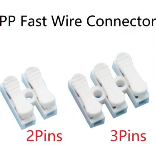 20pcs Quick Wire Terminal Self Lock 2Pins 3Pins Push In Fast Block Splice PP Plastic Insulated Cable Line Clamp Crimp Connect