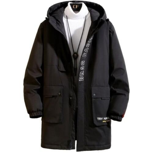 2021 new winter cotton clothing jacket mens trend fat cotton Parka men Hooded cotton Mid-length jacket Plus size 8XL 9XL 10XL