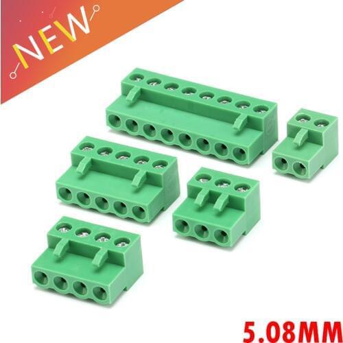 5Pcs/Lot HT5.08 2P/3P/4P/5P/8P Pluggable Through Hole Terminal 300V 10A KF2EDGK 5.08mm pitch PCB connector screw terminal block