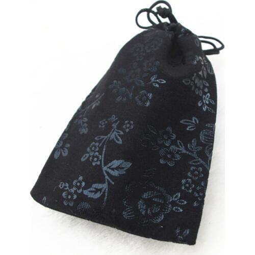 4 x 5.8 inch 10 x 14cm black flower velvet bags jewellery pouches small gift bag Perfect for Jewelry Wedding Favors
