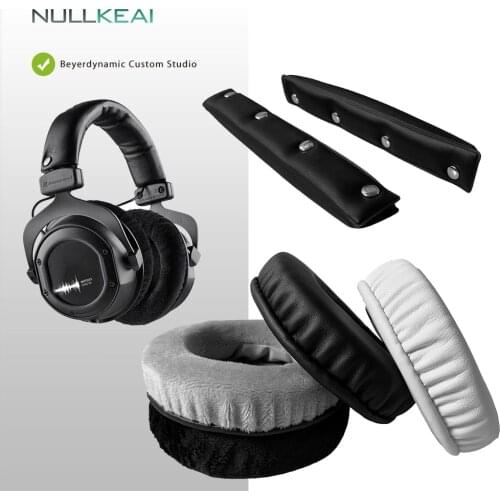 NULLKEAI Velvet Replacement Parts for Beyerdynamic CUSTOM STUDIO Earpads Headband Earmuff Cover
