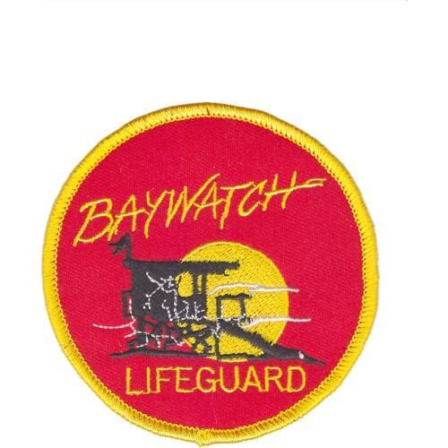 Salvation BAYWATCH LIFEGUARD LOGO IRON-ON EMBROIDERED PATCH / BADGE merrow border