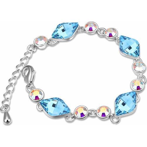 Luxury 100% Crystals from Swarovsk Bracelet & Bangles Trendy Chain & Link Bracelet Bridal Wedding Party Jewelry