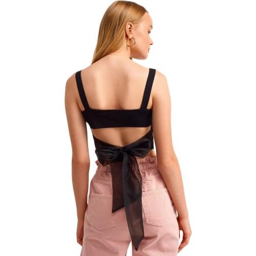 Lace-Up Bustier Sexy women crop tops sleeveless short cotton knitted bar Bustier 2021 Summer Womens Crop Top топик женский