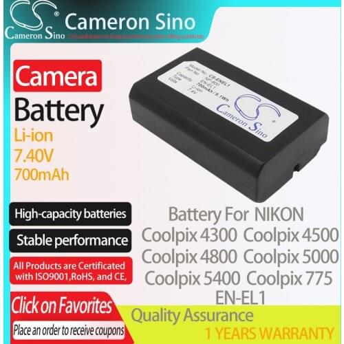 CameronSino Battery for NIKON Coolpix 4300 Coolpix 4500 Coolpix 4800 Coolpix 5000 Coolpix 775 fits MINOLTA NP-800 camera battery