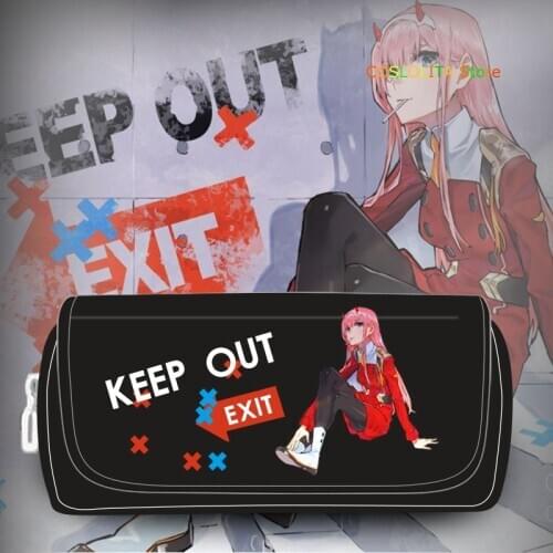 Anime Pencil Case Darling in the Franxx ZERO TWO Cosplay Student Zipper Pen Bag Cartoon Cosmetic Bag Stationery box Xmas Gifts