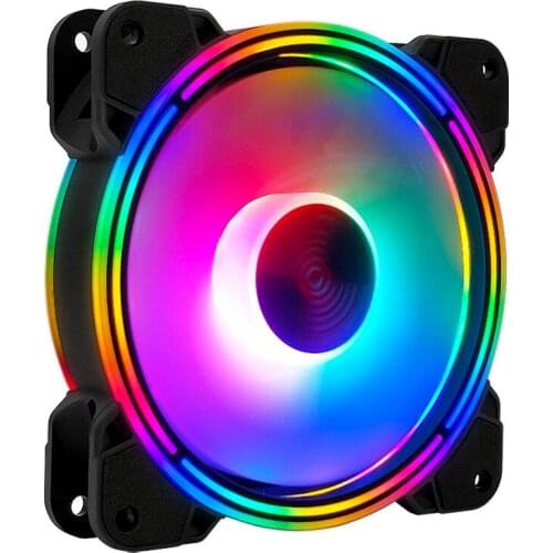 Coolmoon Light Computer Case Fan 12cm Desktop Color LED Silent Computer Cooling Fan