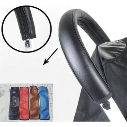 Baby Pram Stroller Armrest Cover Case PU Leather Protective Cover For Armrest Handle Wheelchairs Foldable And Washable
