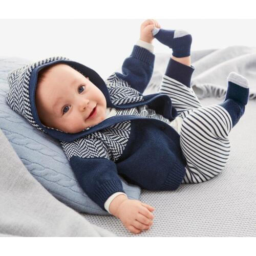2019 New Baby Clothing Autumn Winter Thicken Coat + Romper Infant Baby Boys Girls Long Sleeved Hoodie 2pcs First Birthday Outfit