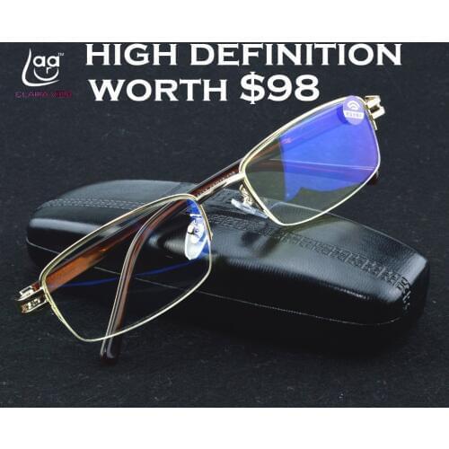 =CLARA VIDA=MEN GOLD SENATORS ANTI BLUE RAY COMPUTER EYE PROTECTION HIGH QUALITY READING GLASSES +1 +1.5 +2 +2.5 +3 +3.5 +4