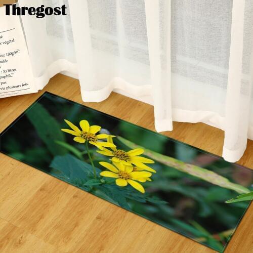 Thregost Home Floor Mats Scenic Printed Long Carpet Microfiber Bedroom Hallway Kitchen Rugs Anti-Slip Washable Mat
