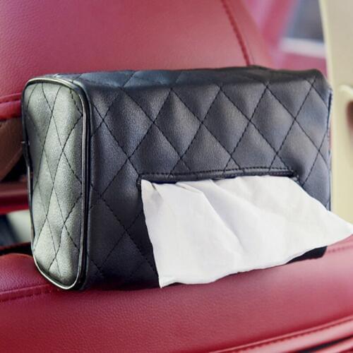 EAFC Leather Car Tissue Box Sun Visor Chair Back Hanging Creative Paper Holder Car Supplies Tissue Paper Tray Cute