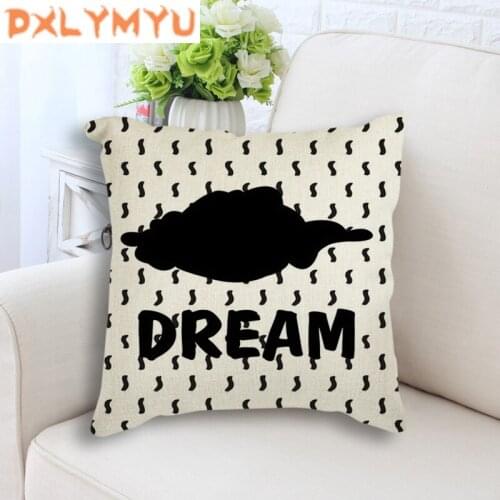 Linen Cushion Cover Black Poster Nursery Quote Printed Pillowcase Nordic Throw Pillow Case Sofa Cushion Car Bedroom Decoration
