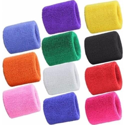 Colorful Cotton Unisex Sport Sweatband Wristband Wrist Protector Running Badminton Basketball Brace Terry Cloth Sweat Band