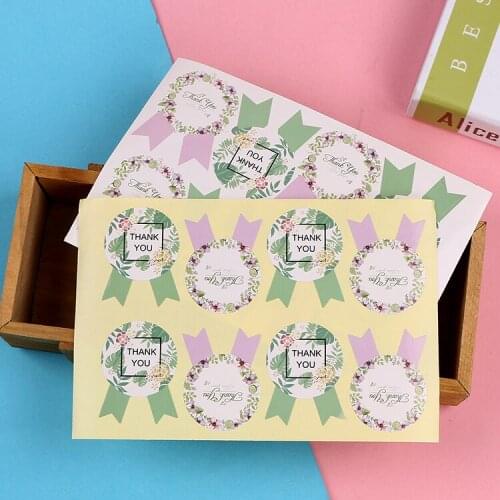 New Bow Tie Medal Flower Pattern Stickers Baking Box Sealing Stickers Gift Box Decorative Label 240 stickers/pcs