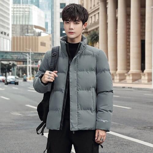 Parka Men 2021 Winter Padded Jacket Mens Korean Style Slim Thick Short Jacket Fashion Down Padded Jacket Mens Winter Jacket