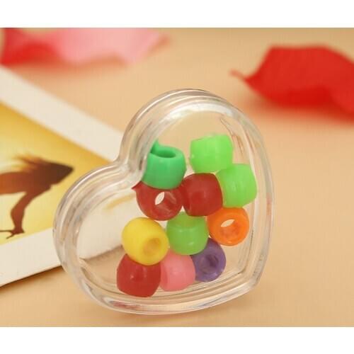 2000pcs Plastic Heart Shape Cream Box Cosmetic Case Transparent Makeup Container NO226