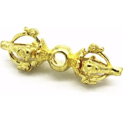 5 PCS 7.5*18mm 7.5*20mm Tibetan Metal Raw Brass Spacer Beads Vajry Pestle/Vajra Bell Charms For Jewelry Making