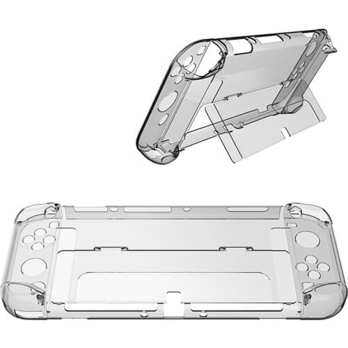Crystal Transparent Shell for Nintendo Switch OLED Protective Flip Case Cover Skin Anti-fall Shockproof PC Game Console Shell
