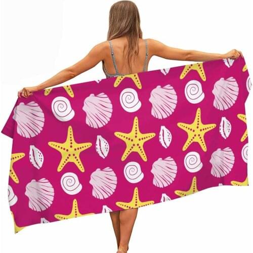 Shell starfish Mikrofaser Pool Strand Handtuch Tragbare Schnell Trockenen Sand Outdoor Reise Schwimmen Decke Yoga Matte