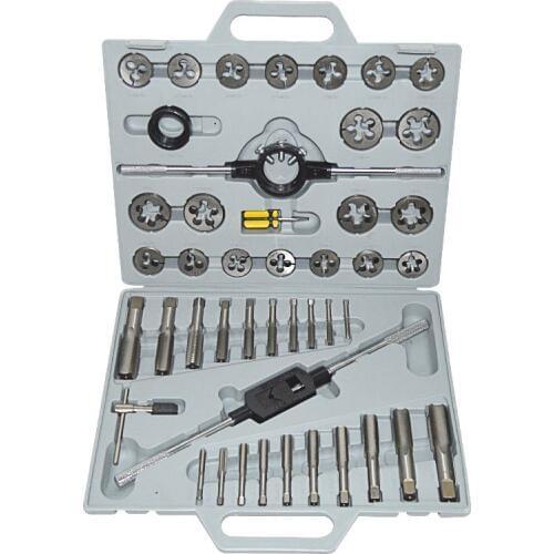 Alloy Steel Thread Cutting Tool With Case Taps and Die Set Sets 45 pc/set 1/4"-1" Tap and Die Set Inch Hand Screw Taps