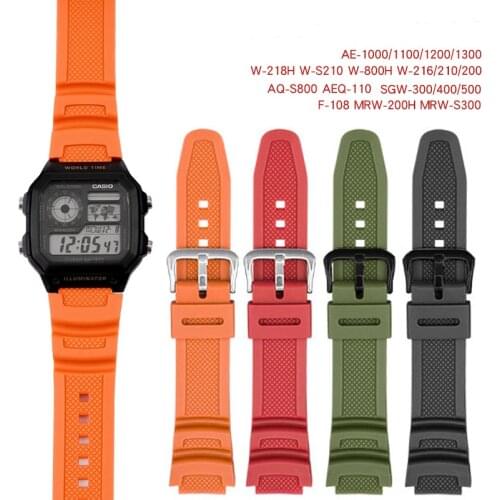 For Casio HDC-700 AQ-S810W/S800W SGW-300H/400H AE-1000W W-S200H Wrist Band Bracelet 18mm Colorful PU Replacement Strap Watchband