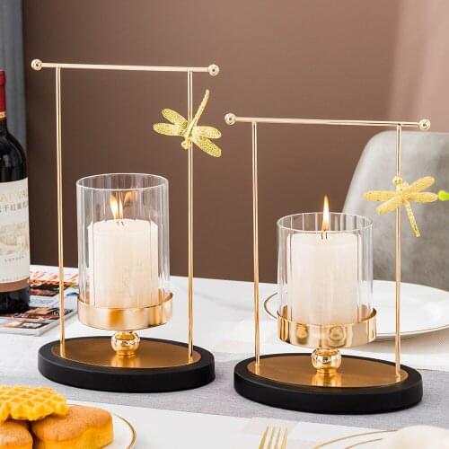 Glass Candle Holder Wedding Decor Modern Home Decoration Metal Candle Holders Wedding Centerpieces Golden Candle Stick Holder
