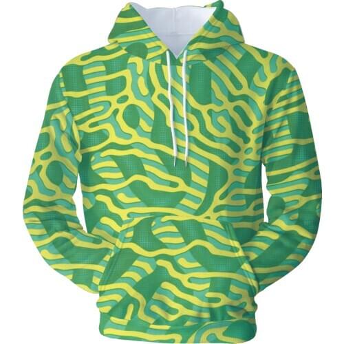 Pull over green and brown Irregular geometry cross pattern custom design logo Hoodie