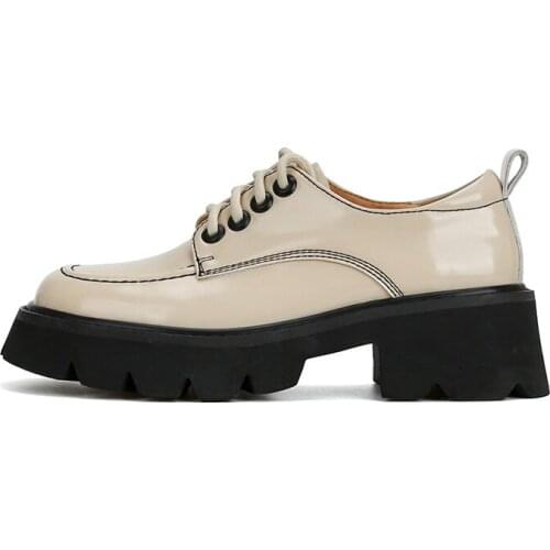 Single shoe 2021 spring and Autumn New Retro thick sole one foot pedal Lefu shoes leisure British style small leather shoes wome