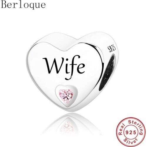 Berloque 2021 Spring Collection 925 Sterling Silver Wife Heart Charm Beads Fit Original Charm Bracelet Necklace Jewelry Making