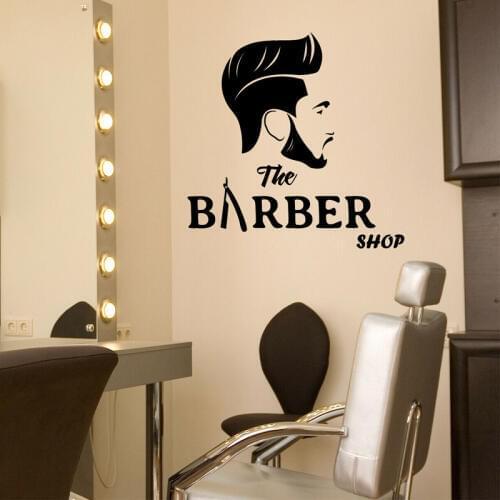 The Barber Shop Vinyl Decals Hairdresser Haircut For Men Sticker Removable Interior Decoration Barbershop Wallpaper Mural A132