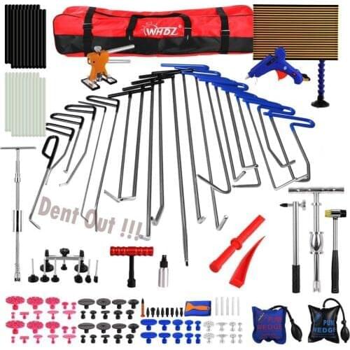 WHDZ Hook Tools Set Paintless Dent Repair tool Car Dent Puller Lifter glue tab Tap Down Reflector Board Hand Tool Set