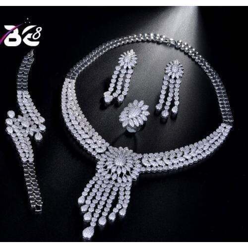 Be 8 Luxury Nigerian Woman Wedding Fashion African Beads Jewelry Set Wedding Bridal AAA CZ Jewelry Set Dress Accessories S181