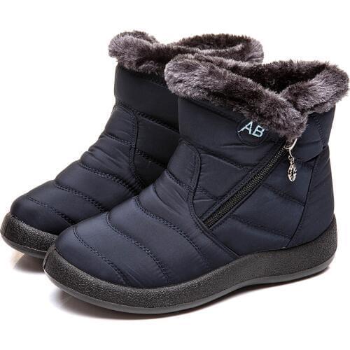 Plus size 35-43 2019 winter new snow boots female tube thick plush waterproof cotton boots side zipper women boots platform