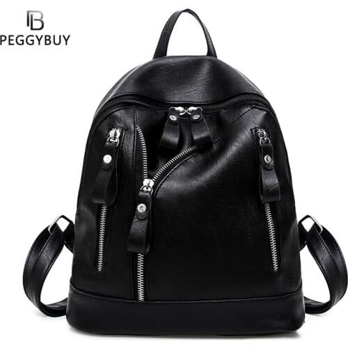 Women Backpack 2021 High Quality PU Leather Backpack for Teenage Girls School Bag large capacity Female shoulder bag Bagpack