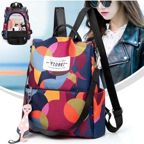 Anti Theft Women Backpack Durable Fabric Oxford Shoulder Bag Preppy Style Girls School Backpack Female Large Travel Bag Backpack