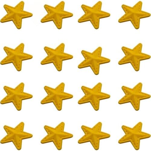 1 Pc 3D Stereo PVC Silicone Yellow Five-pointed Star Badge Outdoor Sports Armband Backpack Hat Jeans Applique Garment Decoration
